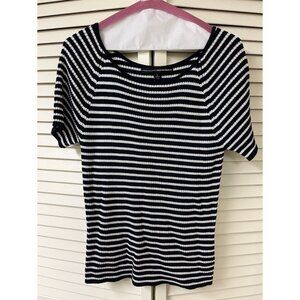 Ellen Tracy Linda Allard Striped Top L 12 14
